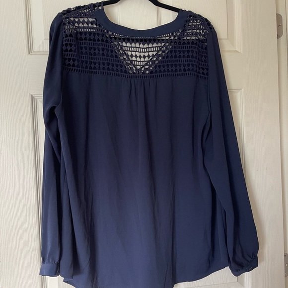 White House Black Market size 14 Blue Blouse - Picture 2 of 5